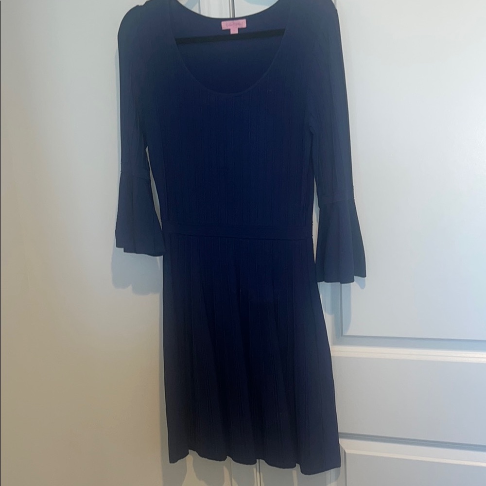 Lilly Pulitzer Blue A-Line Bell Sleeve Dress